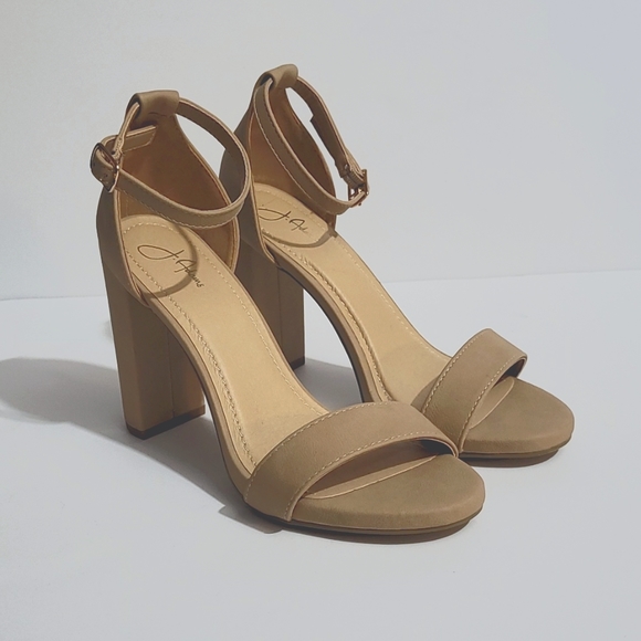 Shoes - J. Adams Shirley Nude Heel Ankle Strap High Heel Dressy Sandals.